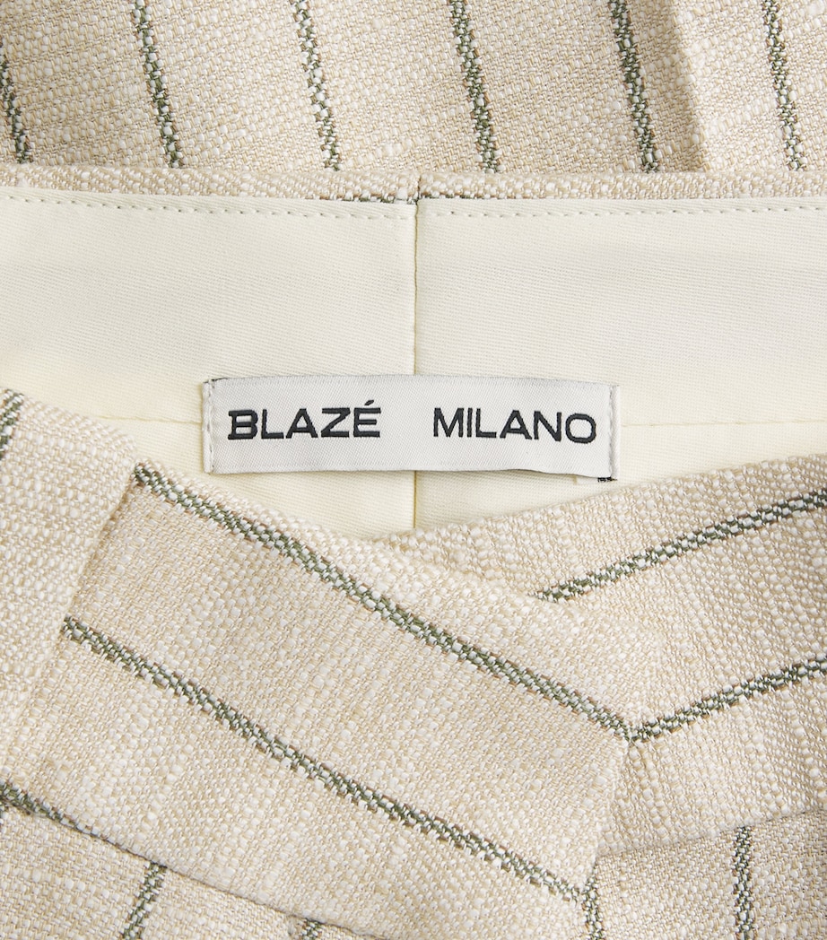 Blazé Milano Womens Pinstripe Serene Husul Tailored Shorts Tea Image 6
