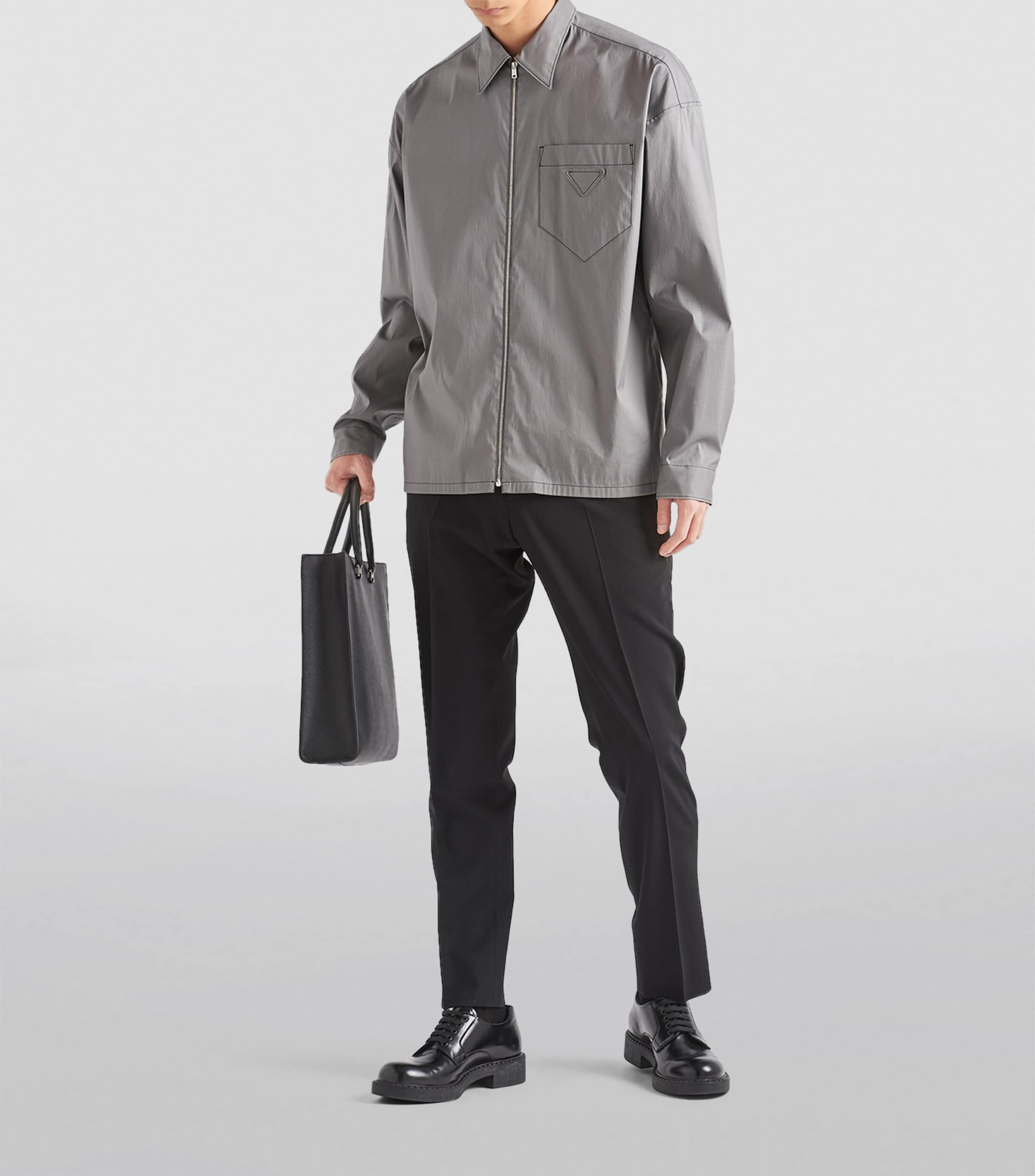 Prada Mens Wool-Blend Trousers Image 2