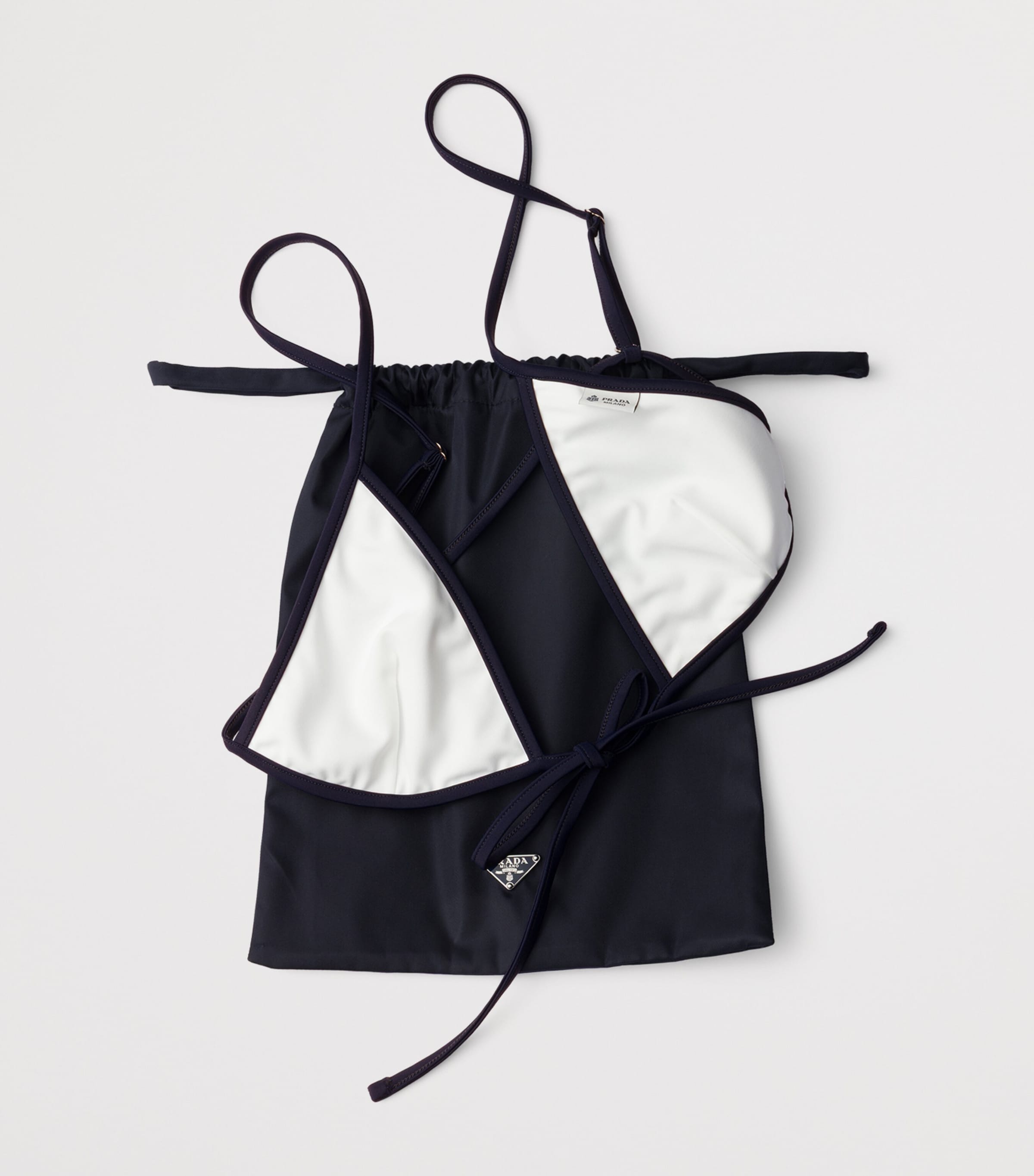 Prada Womens Jersey Triangle Bikini Top White Image 6