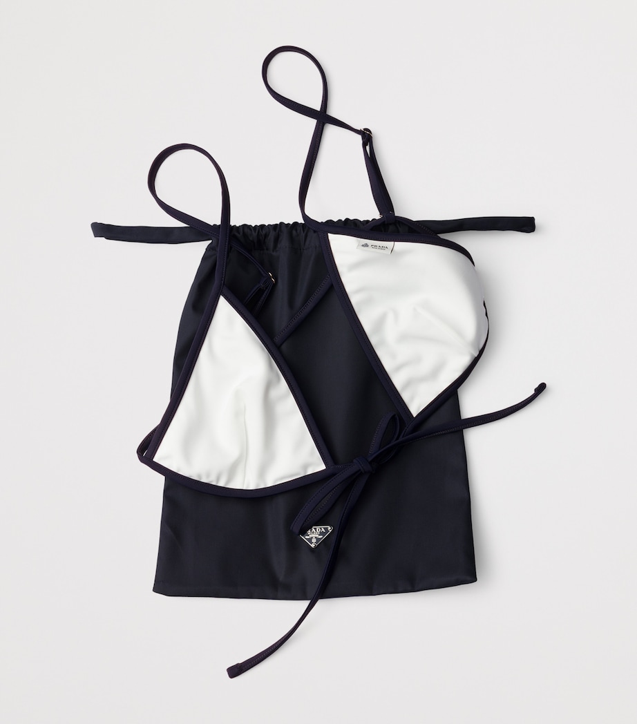 Prada Womens Jersey Triangle Bikini Top White Image 6