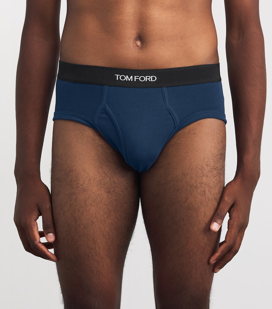Stretch-Cotton Logo Briefs 438BLUE Image 2