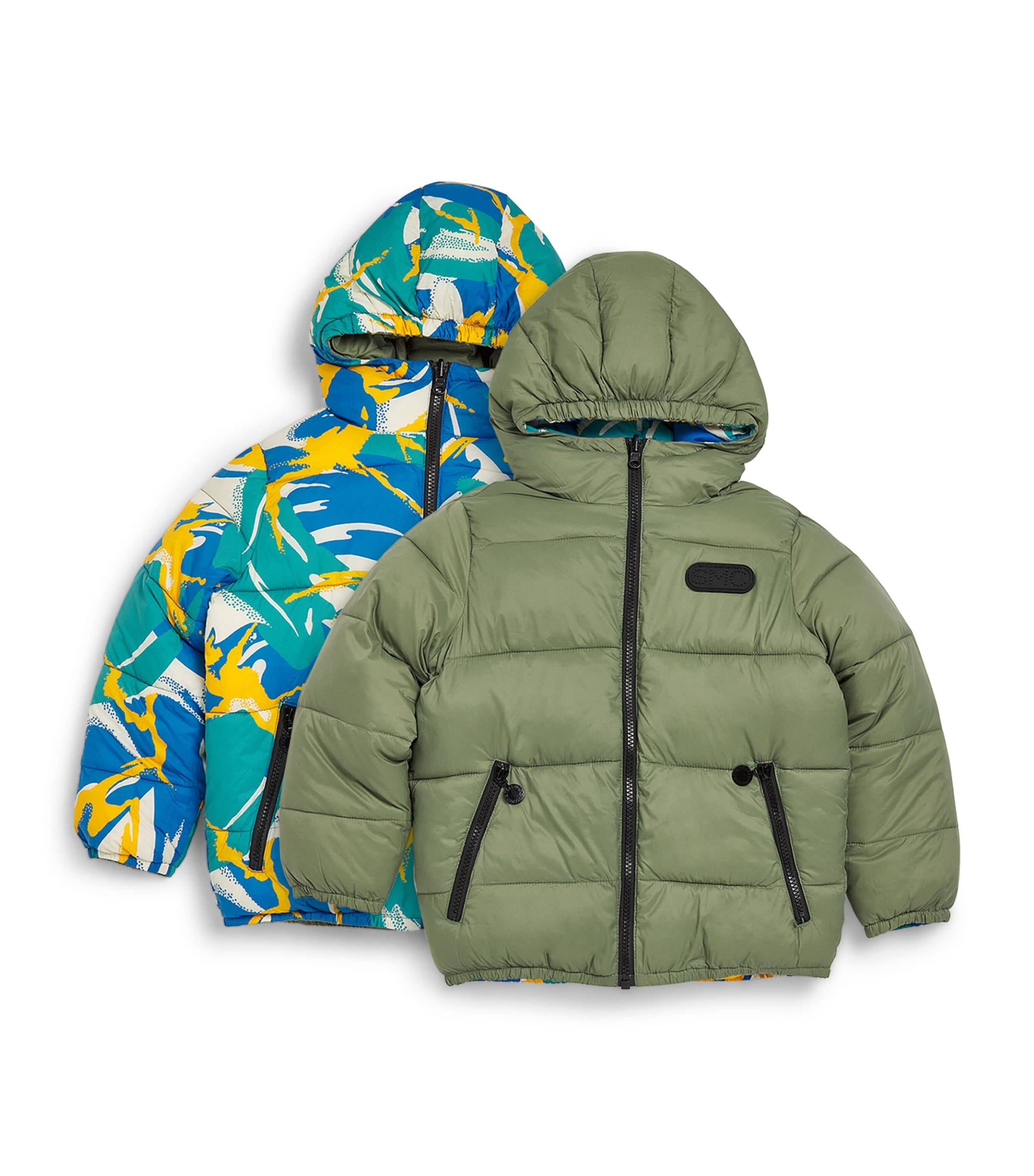 Stella Mccartney Kids' Reversible Puffer Jacket In Green