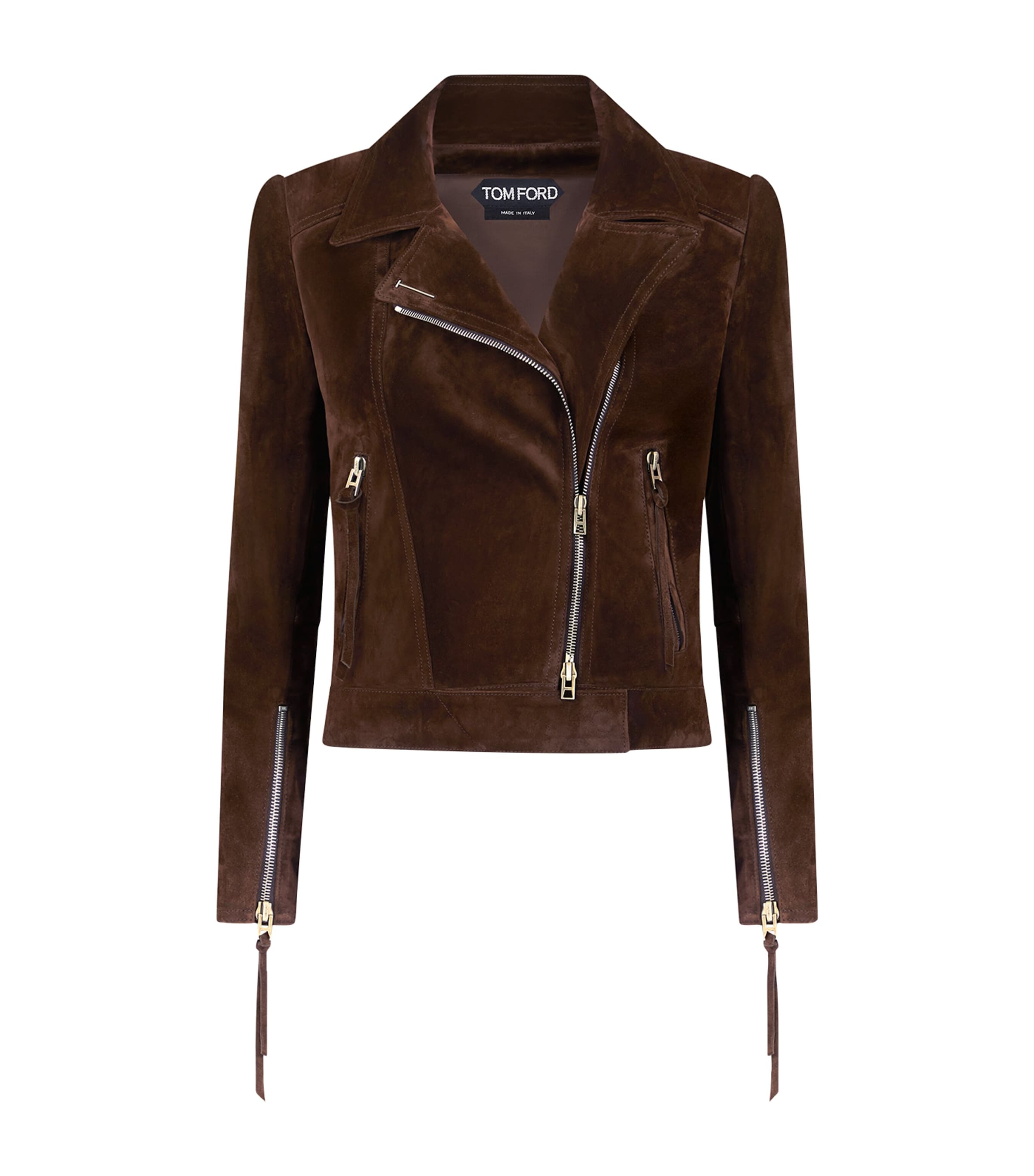 TOM FORD Womens Suede Biker Jacket Edh Image 1