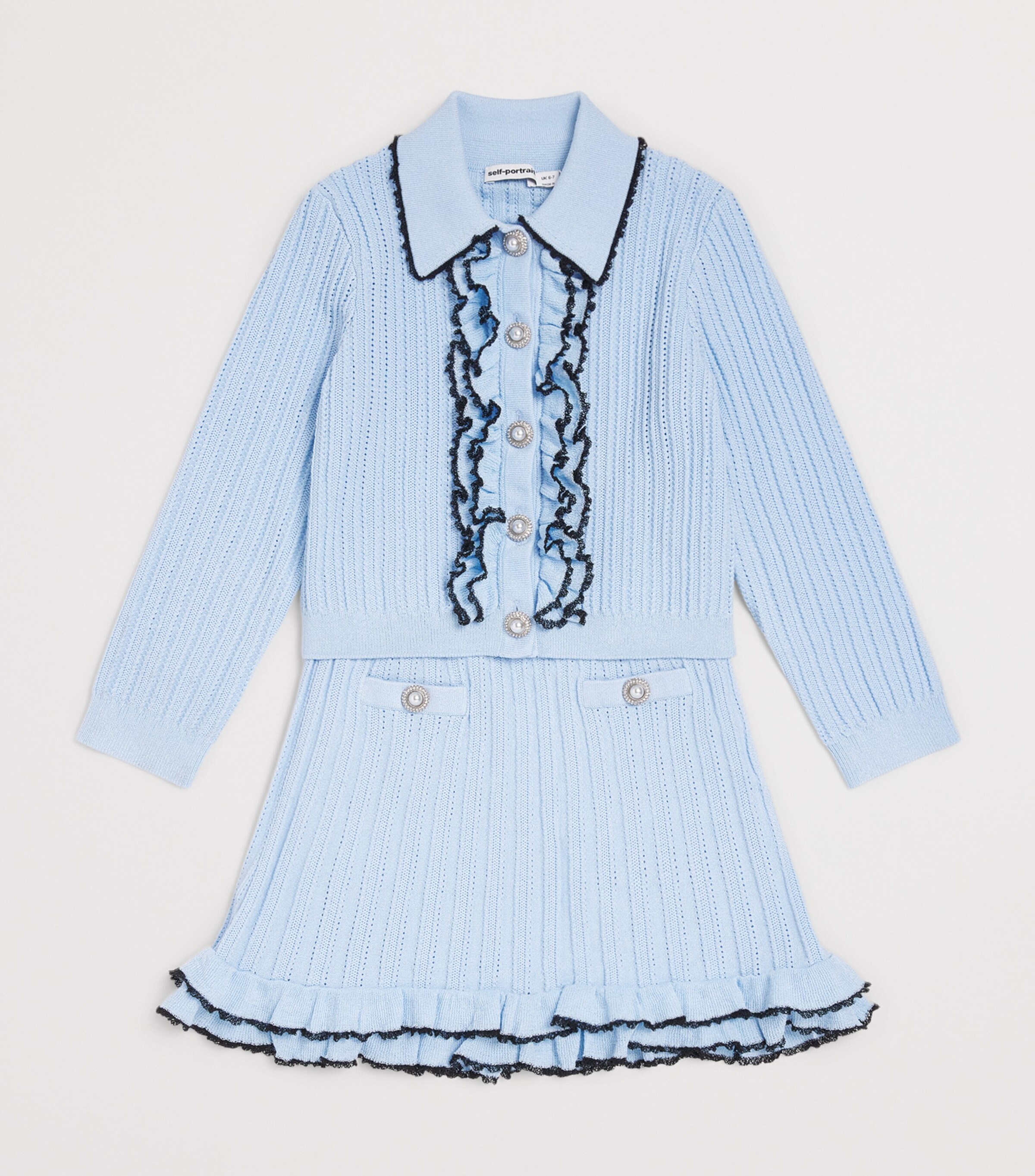 Self-Portrait Kids Frill-Trim Cardigan (4-12 Years) Image 3
