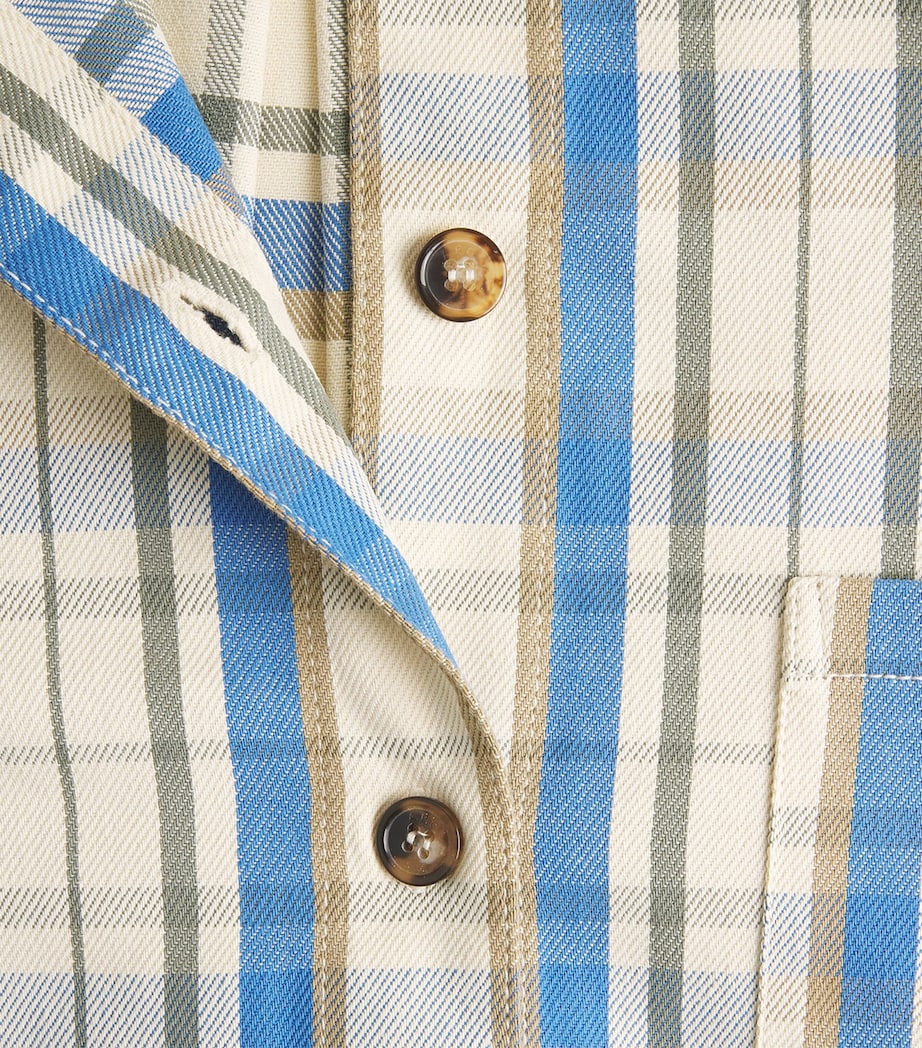A.P.C. Mens Cotton Check Overshirt Aad Ecru Image 6