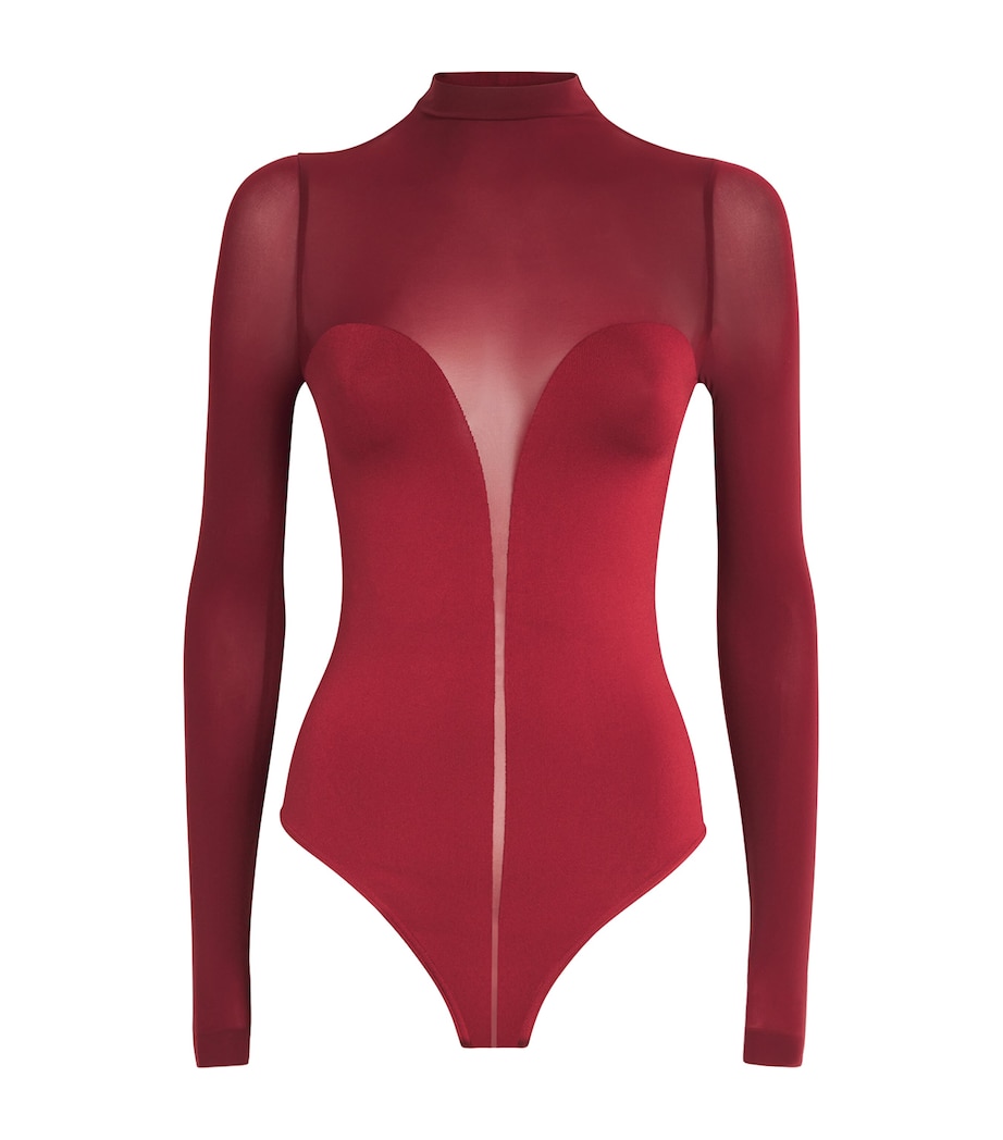 High-Neck Bustier Bodysuit 3244 CRIMSON Image 1