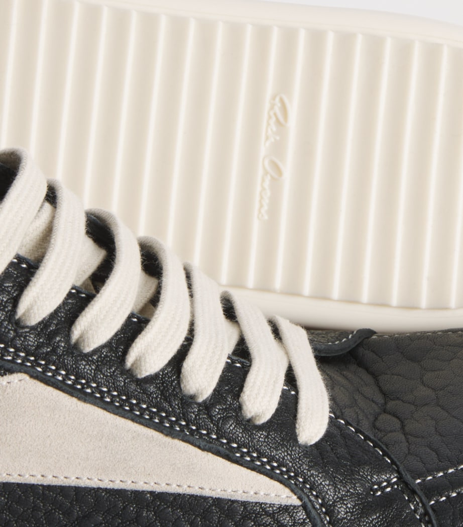 Rick Owens Leather Vintage Sneakers Black/milk Image 6