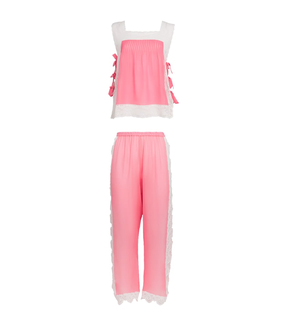 Loretta Caponi Womens Silk Yasmin Trousers Pink Dawn Image 1