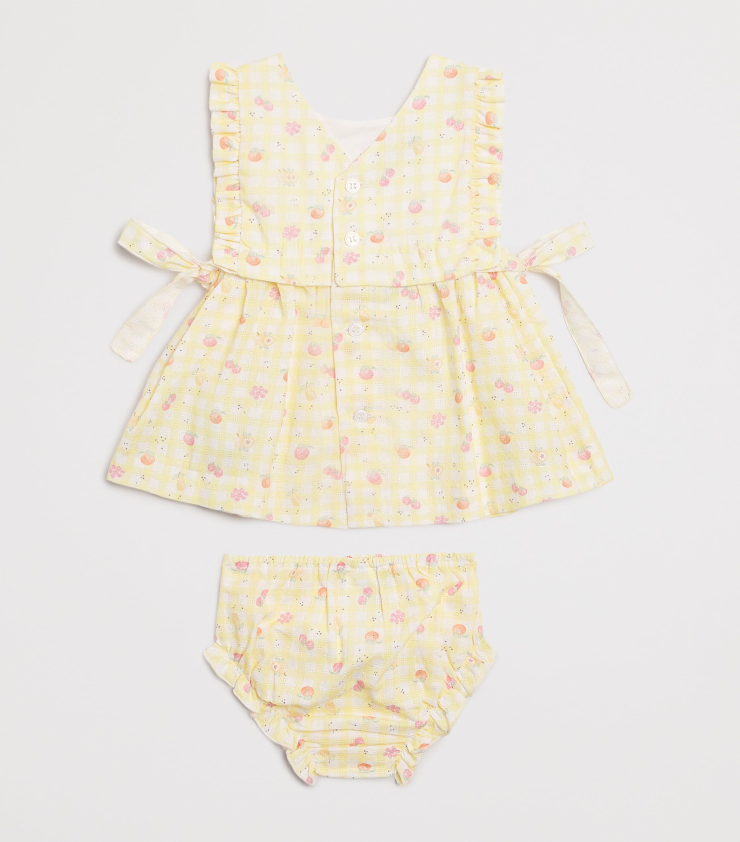 Fruit Print Dress and Bloomers Set (1-48 Months) 051 T2090 LEMON YELL Image 2