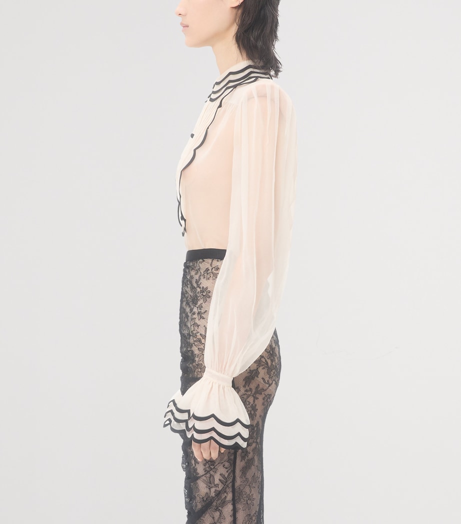 Valentino Womens Silk Embroidered Shirt Image 3