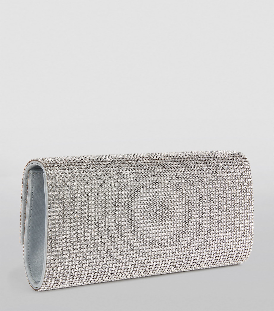 Satin Crystal-Embellished Perry Clutch Bag SRHIN-SILVER RHINE Image 2