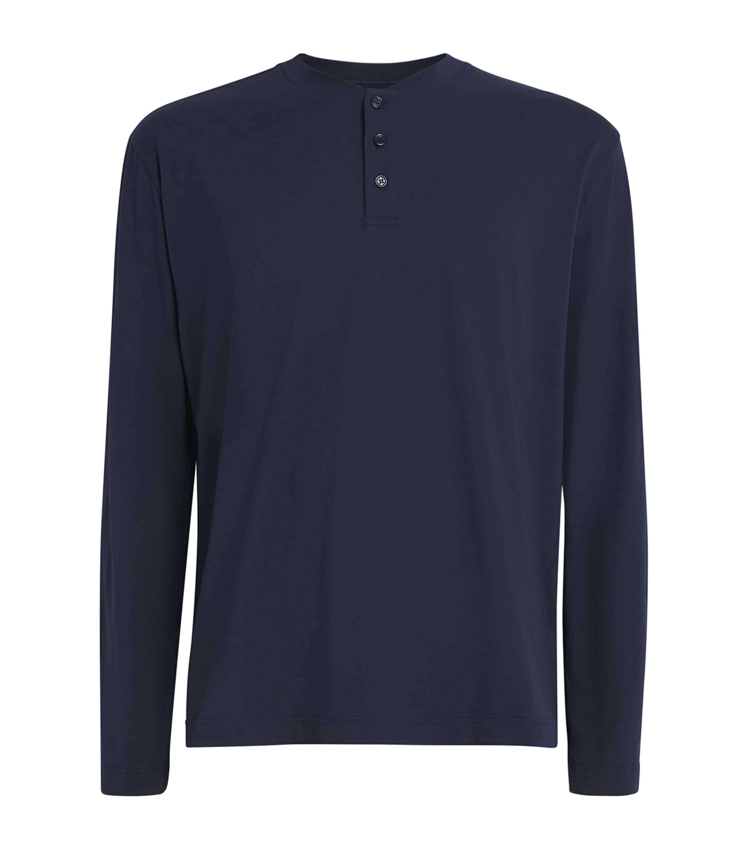 Cotton-Blend Henley Top 6116 SPACE BLUE Image 1