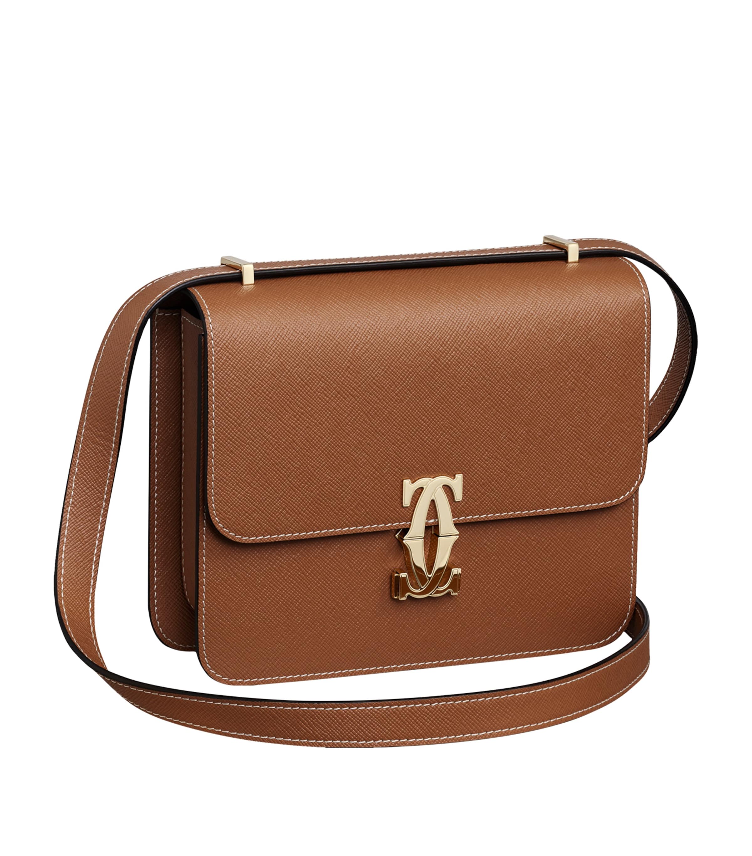 Mini Calfskin Cartier C de Cartier Shoulder Bag CARAMEL Image 1