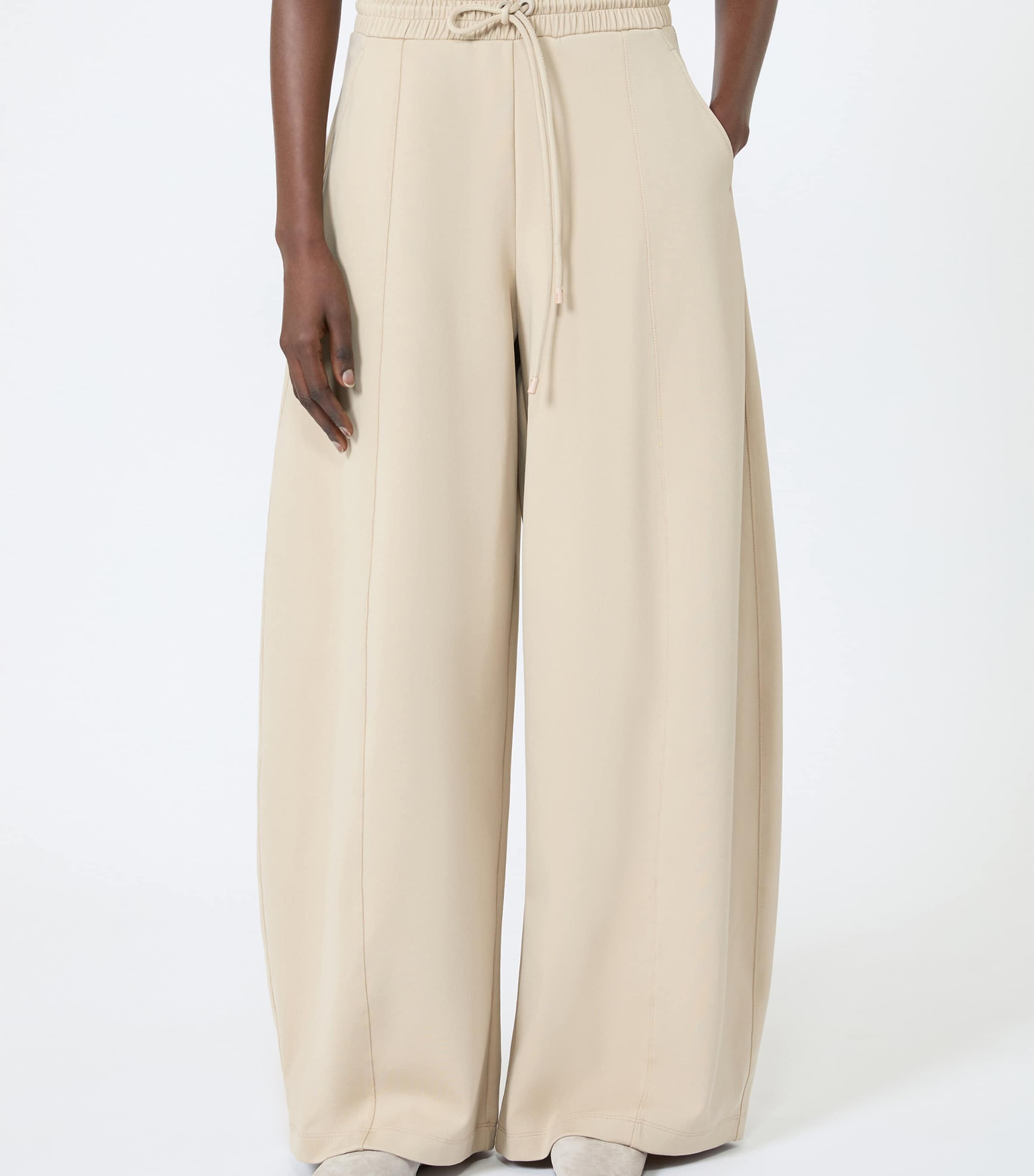 Max Mara Womens Jersey Drawstring Sweatpants Stone Image 3