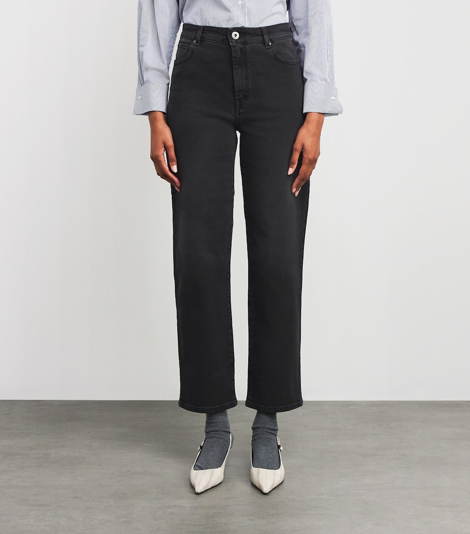 High-Rise Straight Jeans BLACK Image 3
