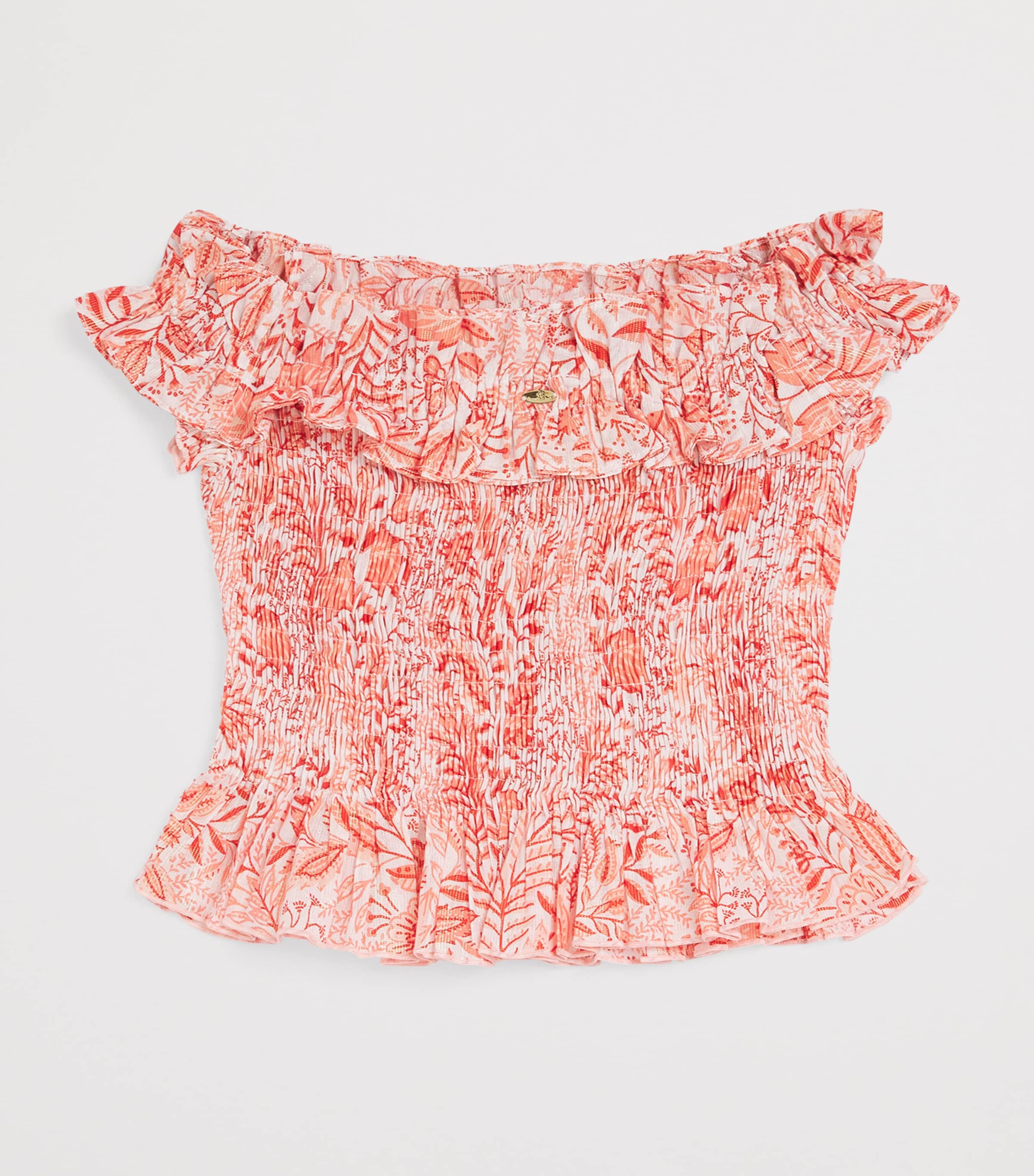 Poupette St Barth Kids Cotton-Blend Alitza Top (4-12 Years) Orange Palmarosa Image 2