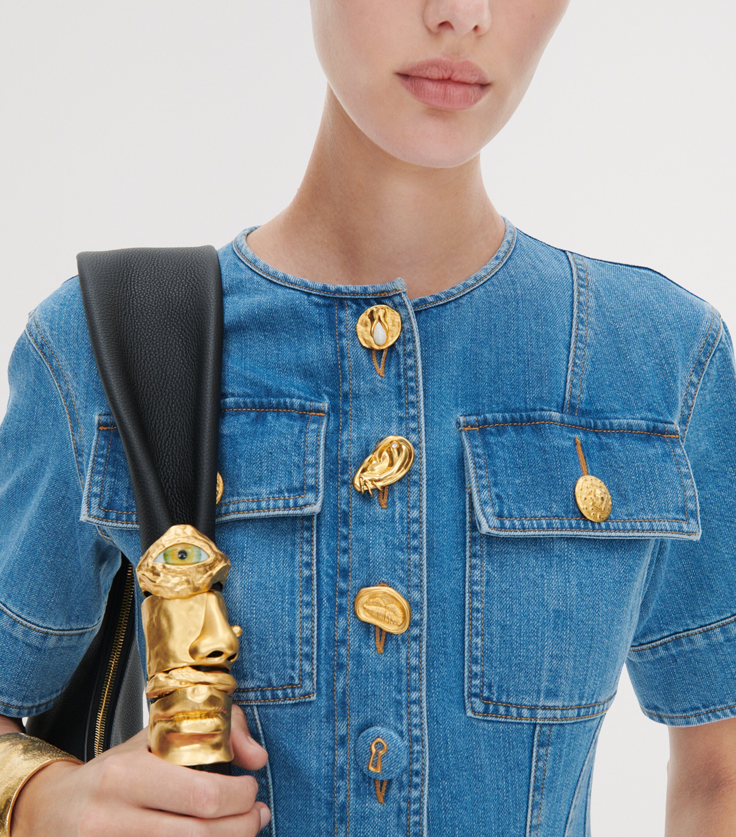 Schiaparelli Womens Denim Corset Mini Dress Blue Image 6