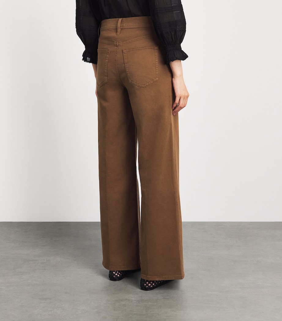 FRAME Womens Cotton-Blend Harbour Palazzo Trousers Ledger Image 5