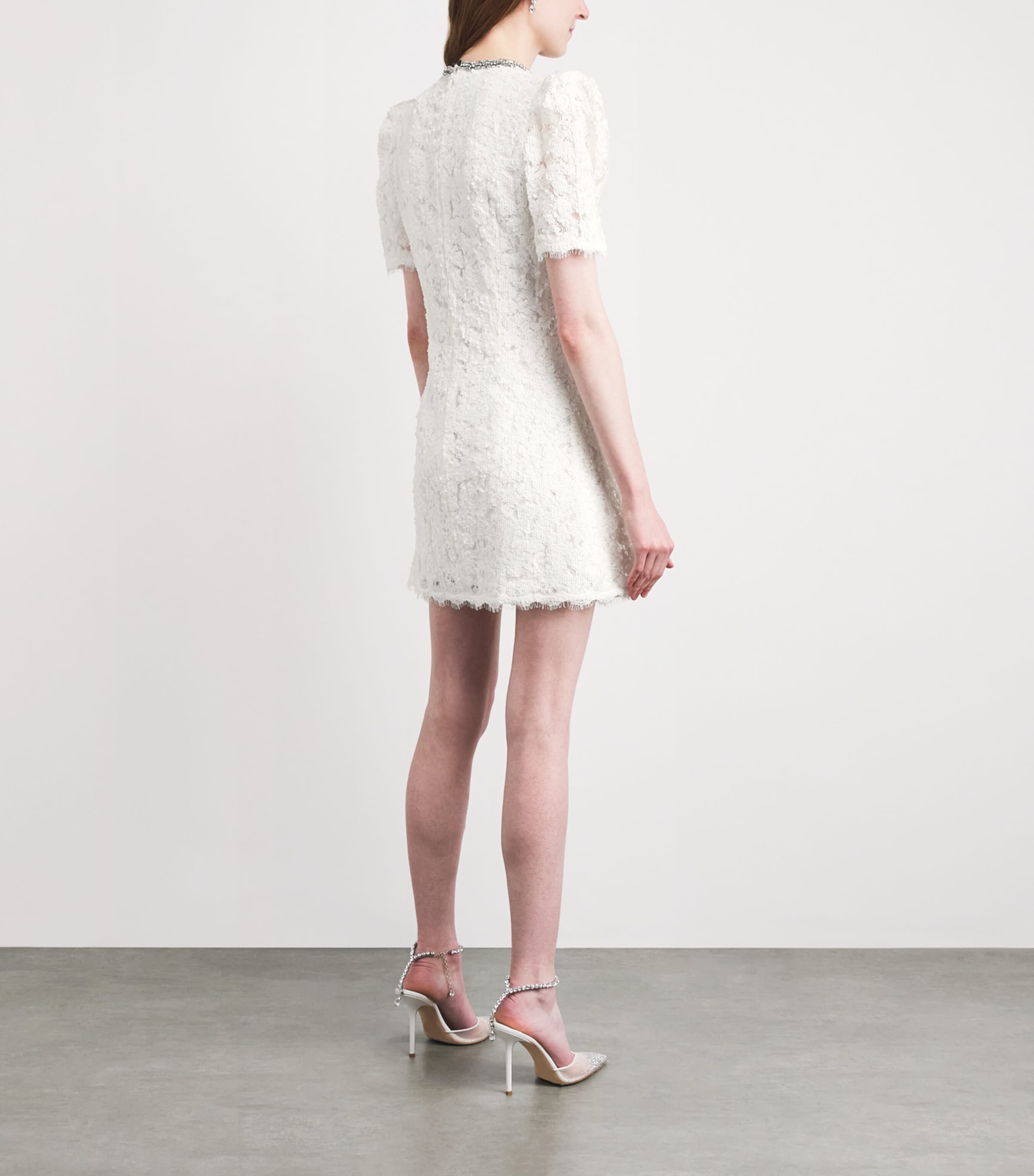 Rebecca Vallance Womens Crystal-Trim Dillon Mini Dress Ivory Image 4