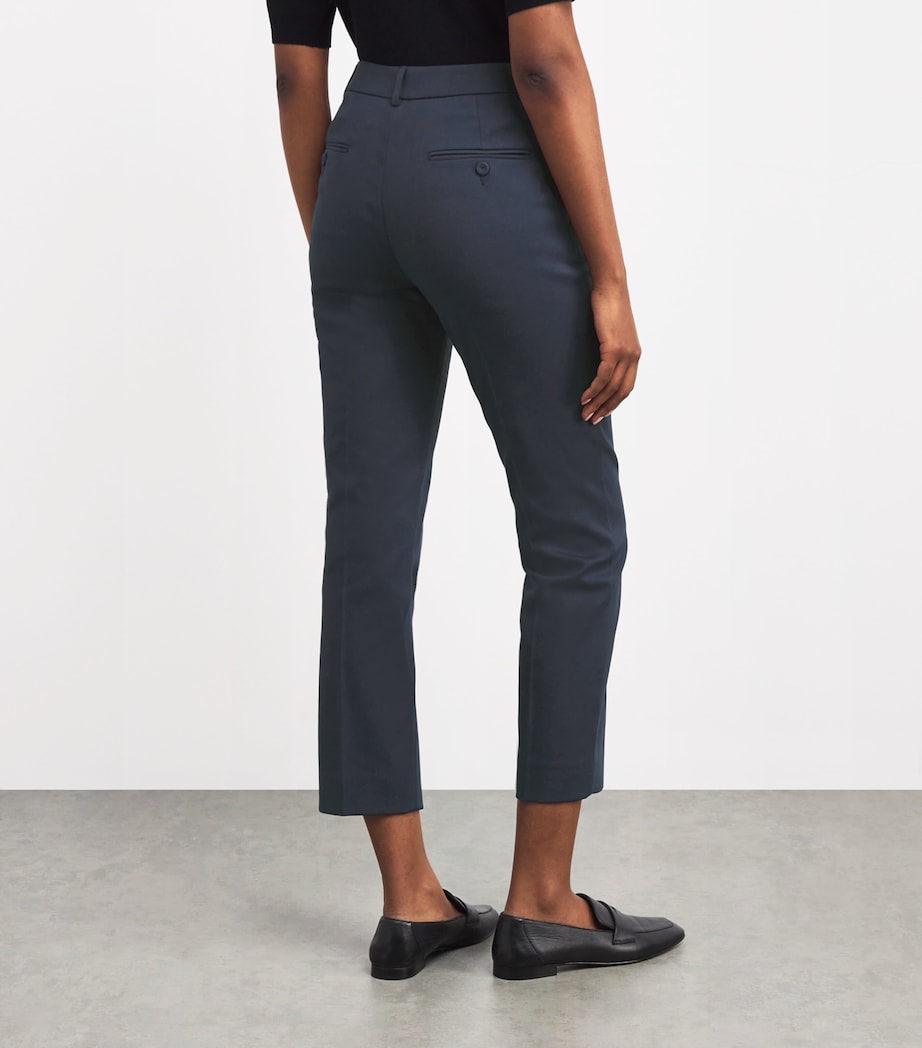 Weekend Max Mara Womens Stretch-Cotton Cigarette Trousers Navy Image 4