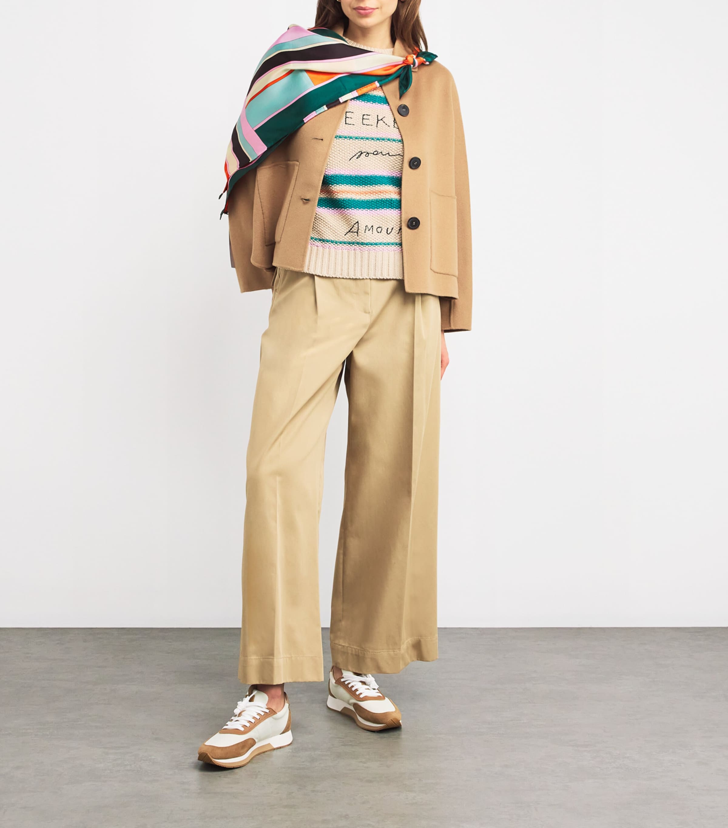 Silk Geometric Square Scarf ANTIQUE ROSE Image 2