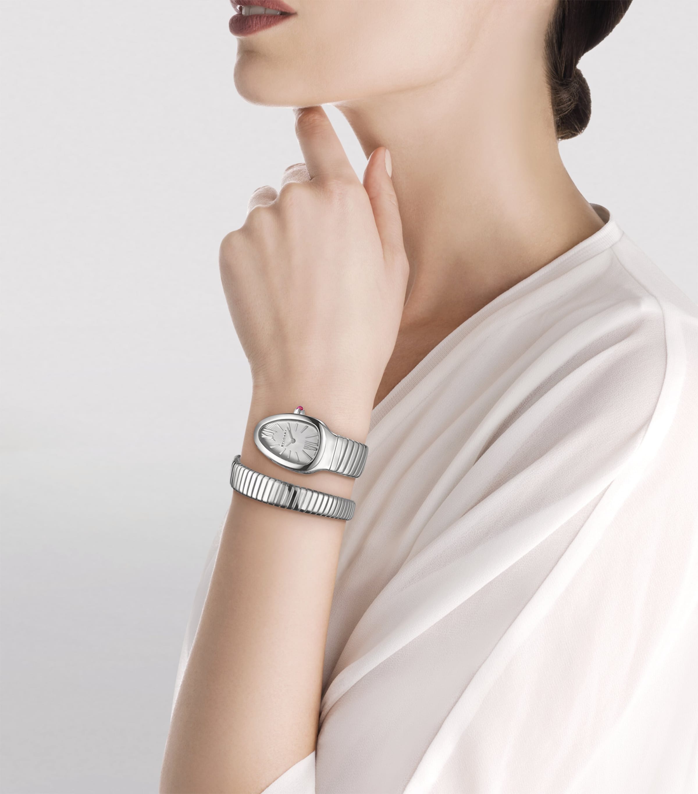 Stainless Steel Serpenti Tubogas Watch 35mm GREY Image 4