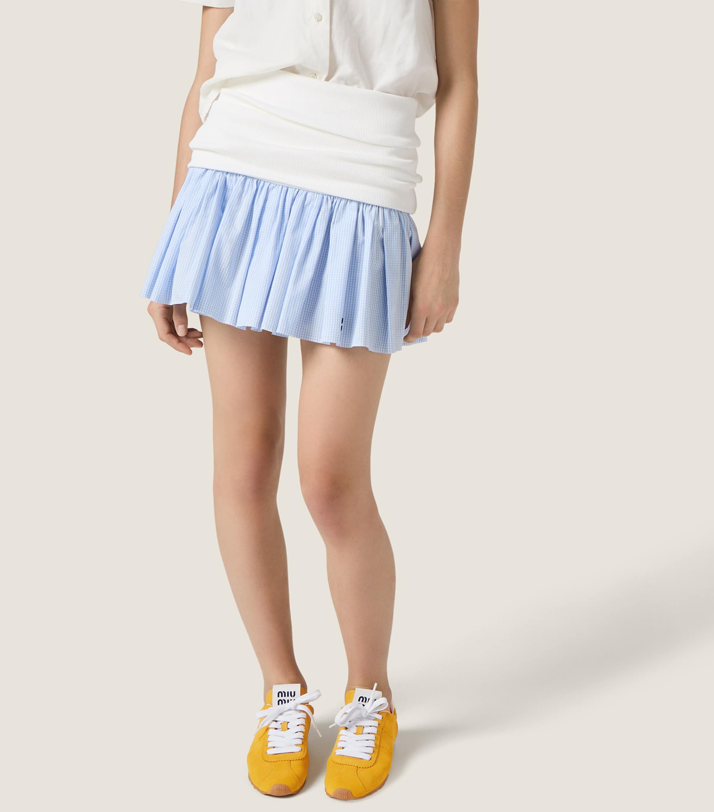 Miu Miu Suede Plume Sneakers Yellow Image 2