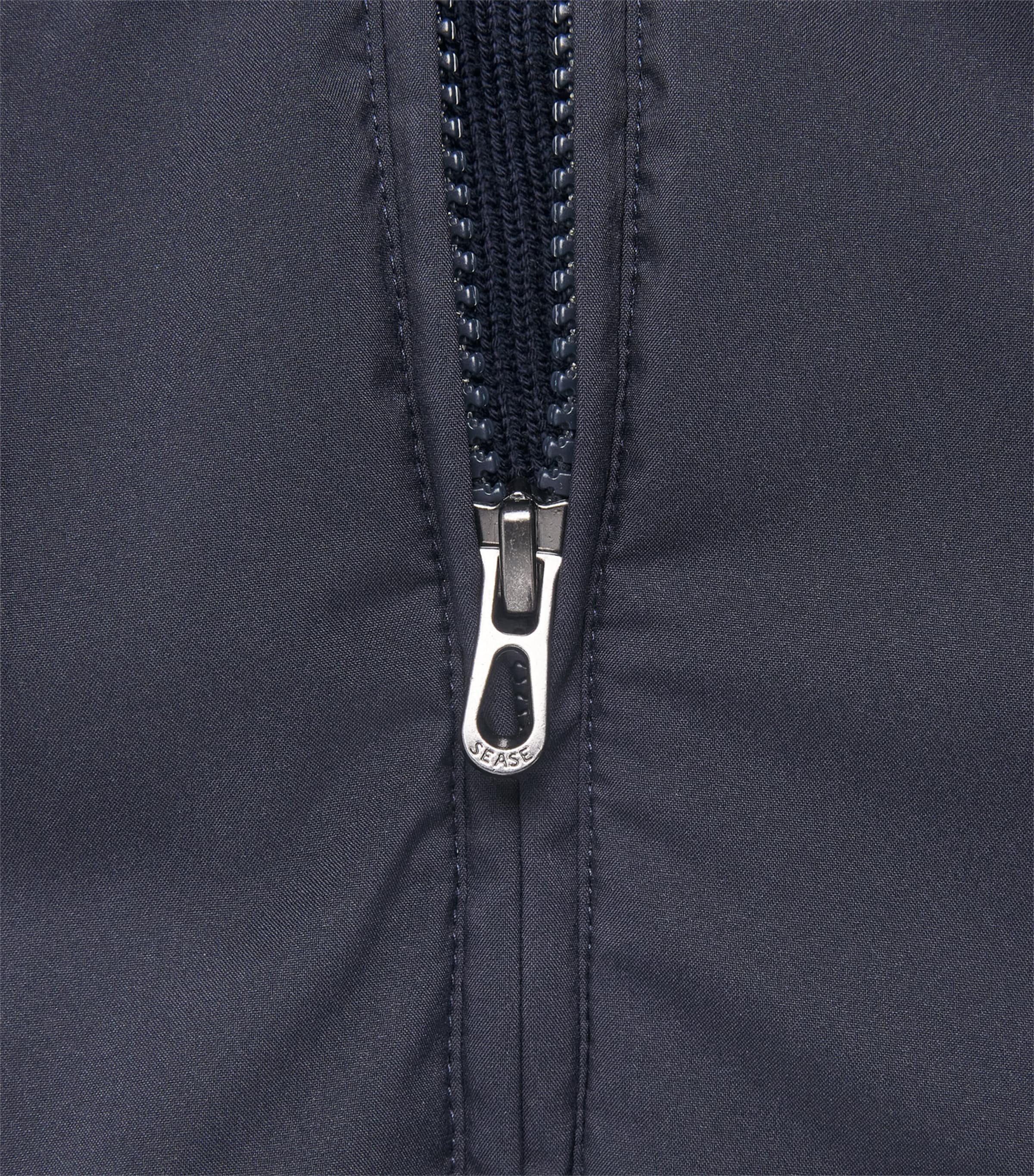 Sease Mens Virgin Wool-Shell Bomber Jacket Midnight Blue Image 6