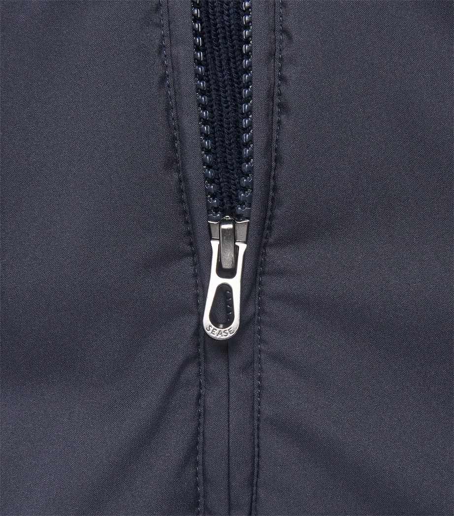 Sease Mens Virgin Wool-Shell Bomber Jacket Midnight Blue Image 6