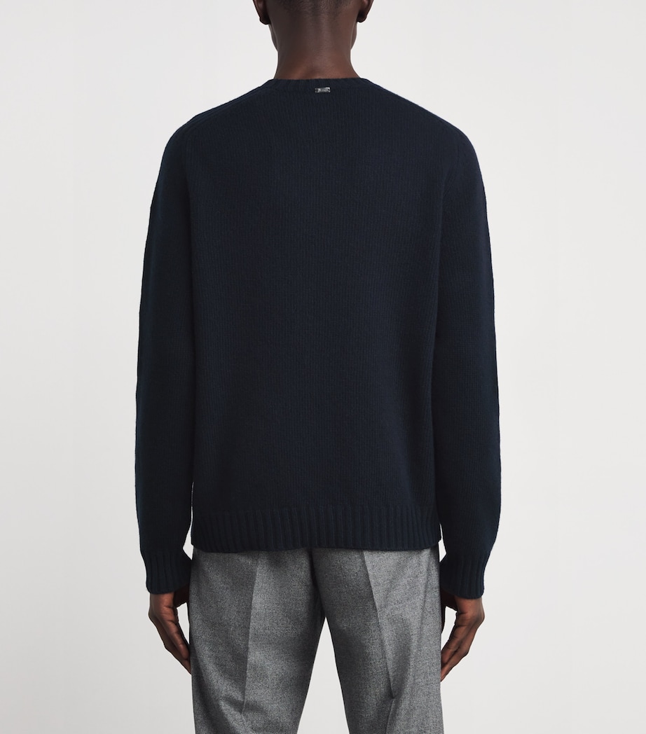 Wool Crew-Neck Sweater 9200 BLUE Image 4