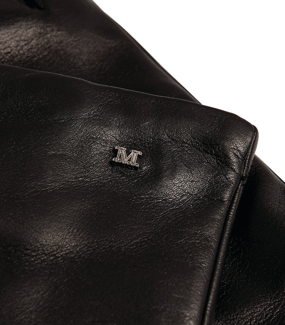 Max Mara Lamb Leather Gloves Black Image 3