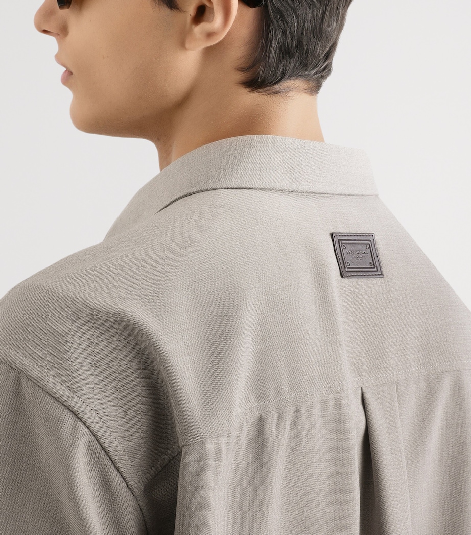 Dolce&Gabbana Mens Virgin Wool Canvas Shirt Whit Image 5