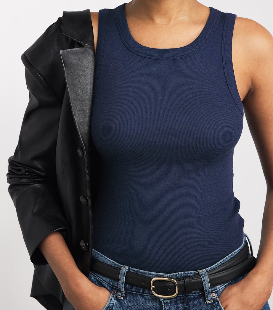Organic Cotton-Blend Tank Top NAVY MELANGE Image 6