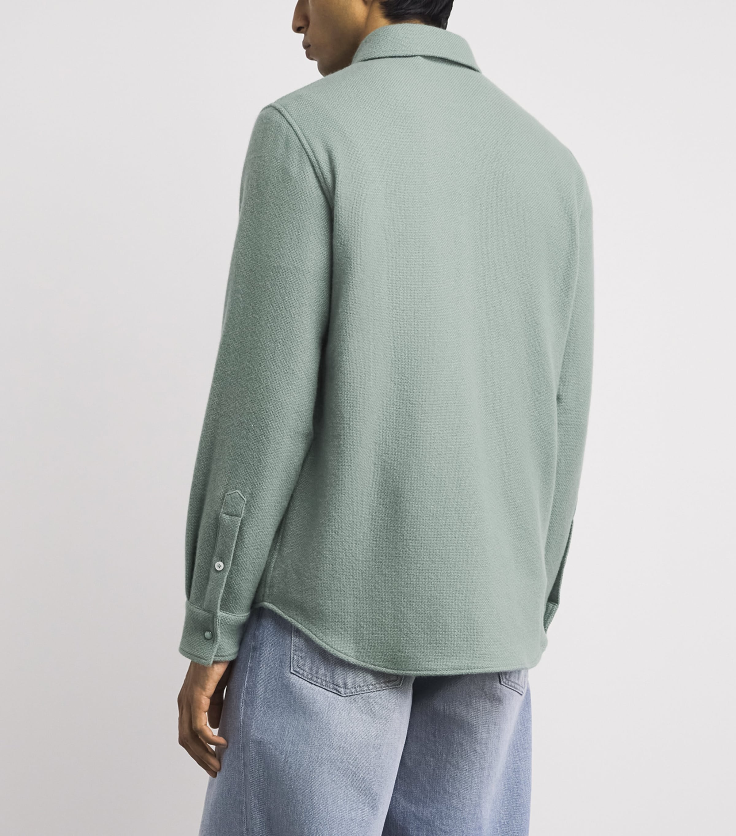 God's True Cashmere Mens Cashmere Agave Shirt Agave Image 5