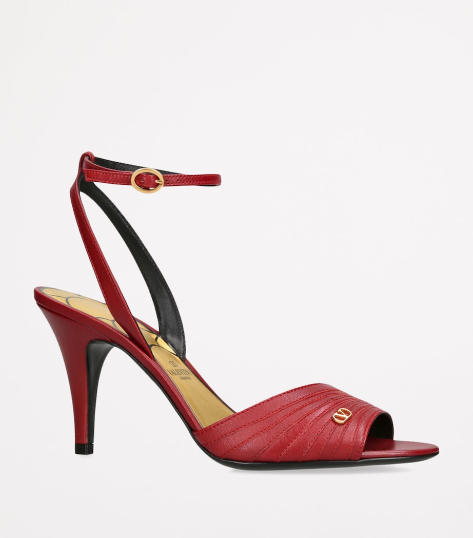 Valentino Garavani Leather Ladycrush Heeled Sandals 85 Red Image 3