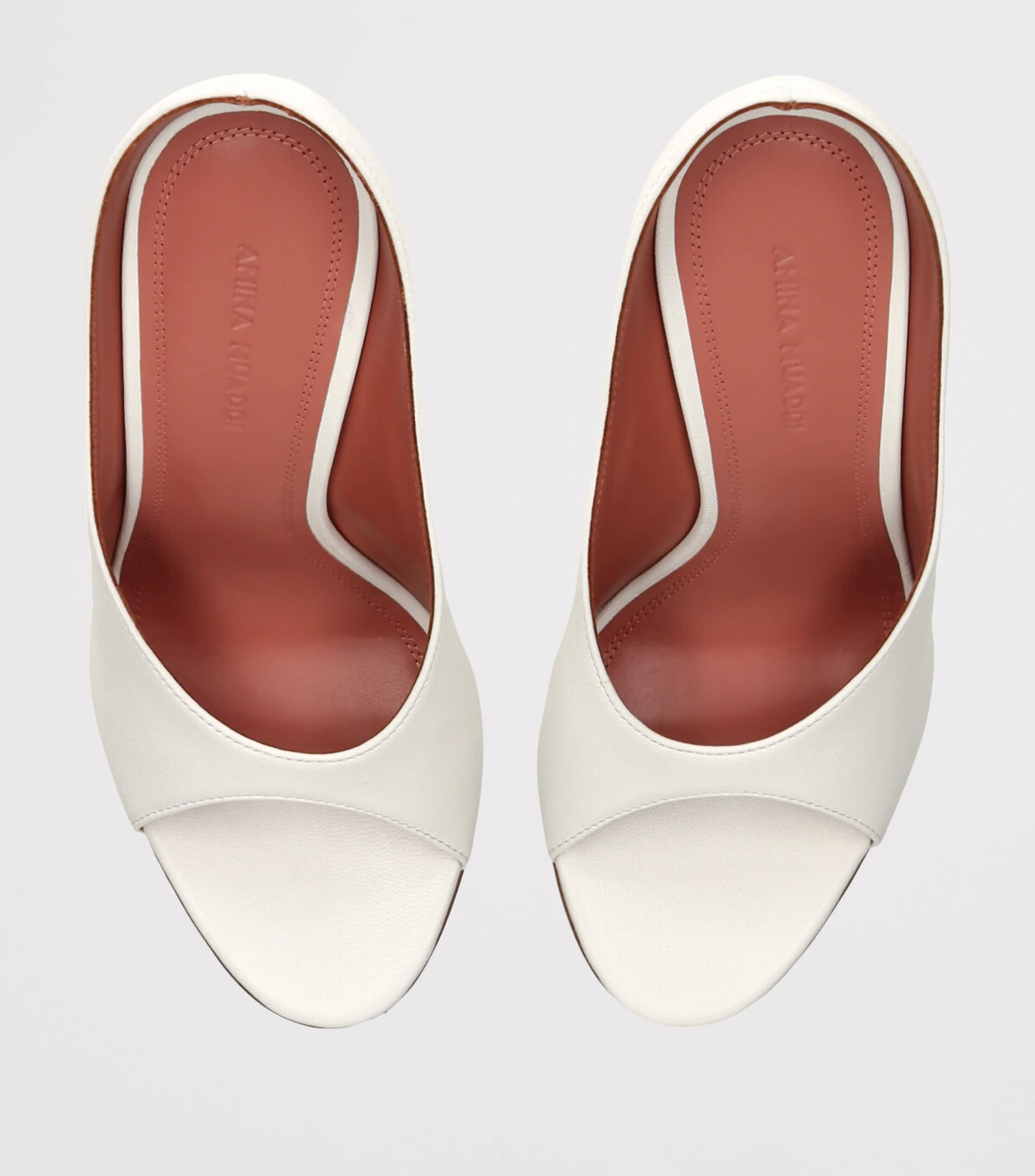 Leather Anok Heeled Slipper 105 WHITE Image 4