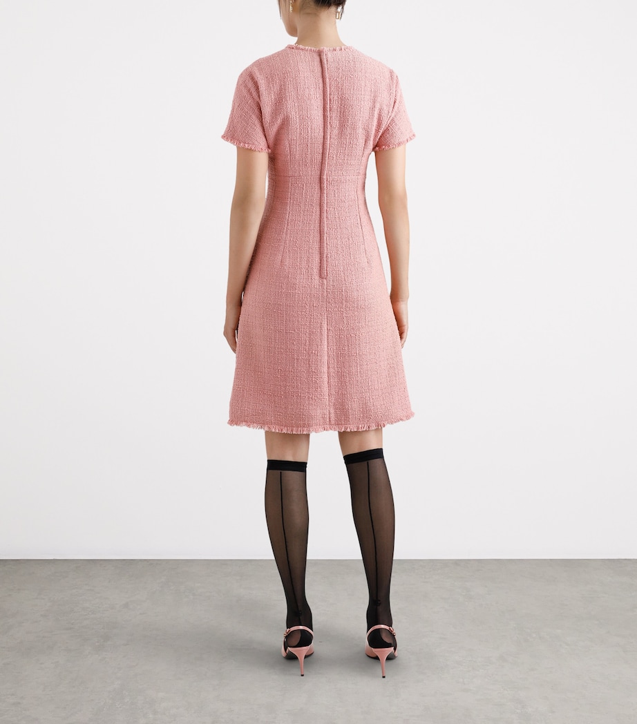 Raschel Tweed Midi Dress F0473- POWDER PINK Image 3