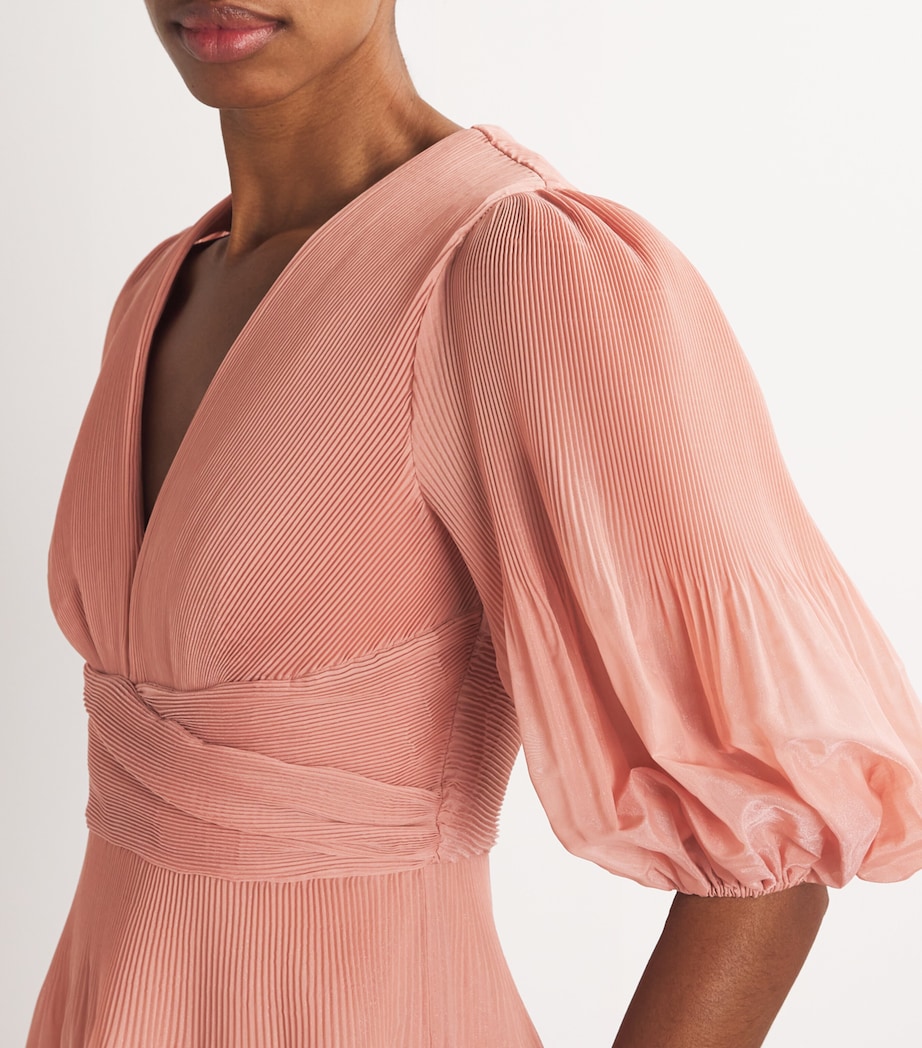 Zimmermann Pink Pleated Midi Dress | Harrods US Zimmermann Pink Pleated Midi Dress | Harrods US