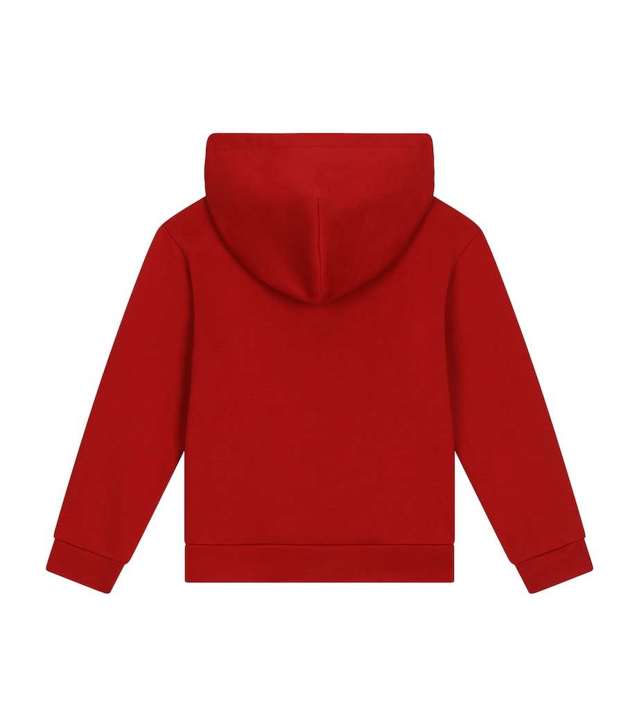 Dolce&Gabbana Kids Cotton Logo-Embellished Hoodie (2-6 Years) Bright Red Image 2