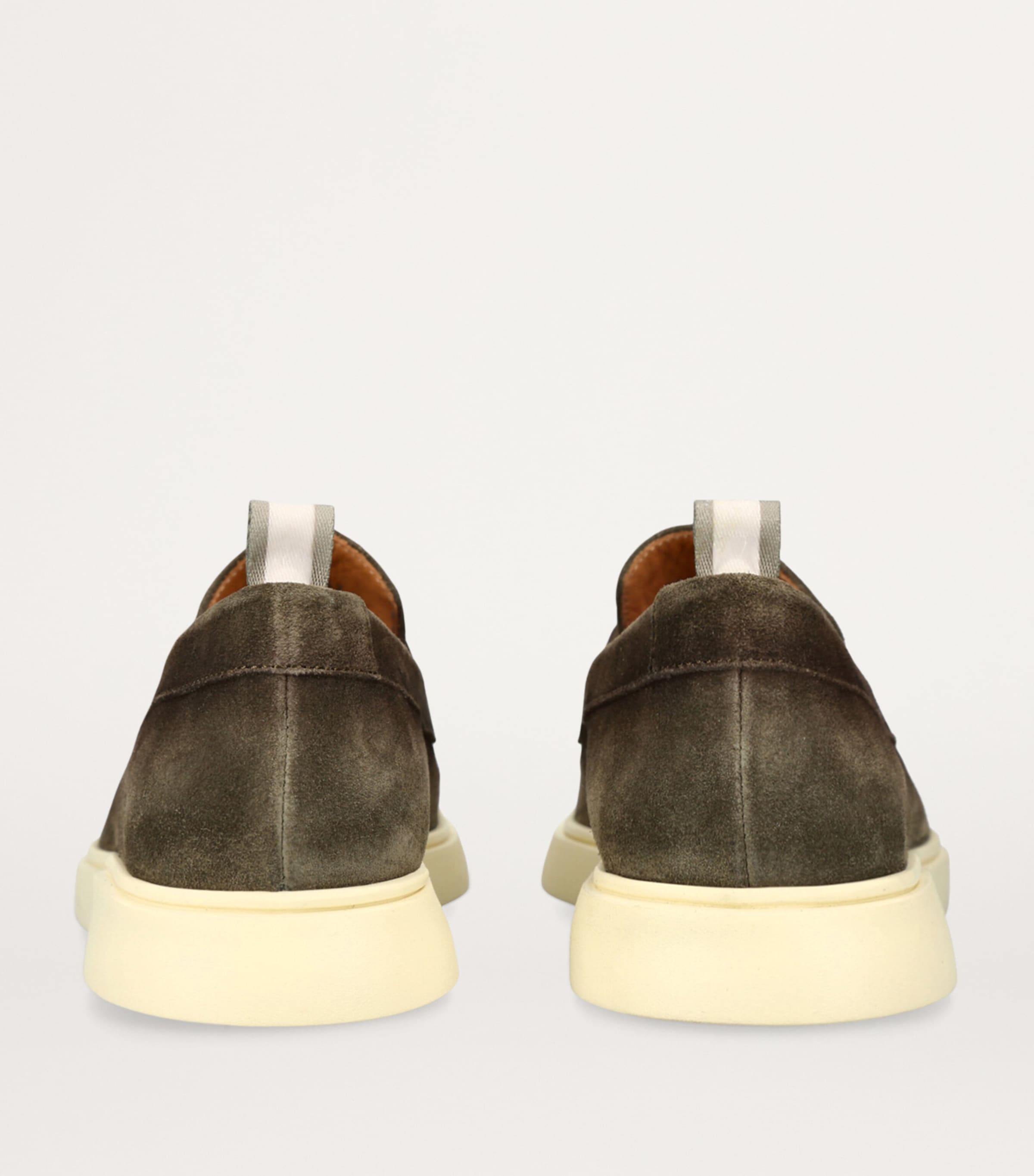 Officine Creative Suede Bones Penny Loafers Khaki Image 2