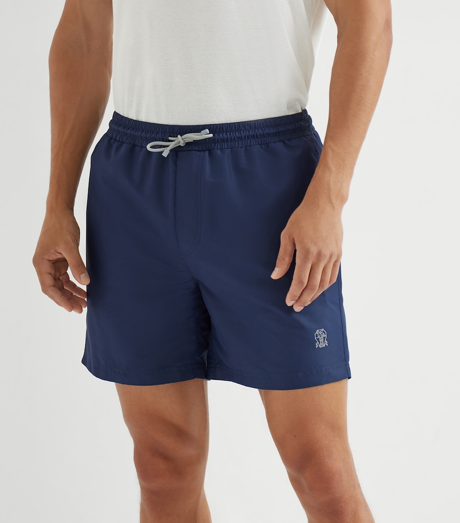 Brunello Cucinelli Mens Embroidered Swim Shorts Image 4