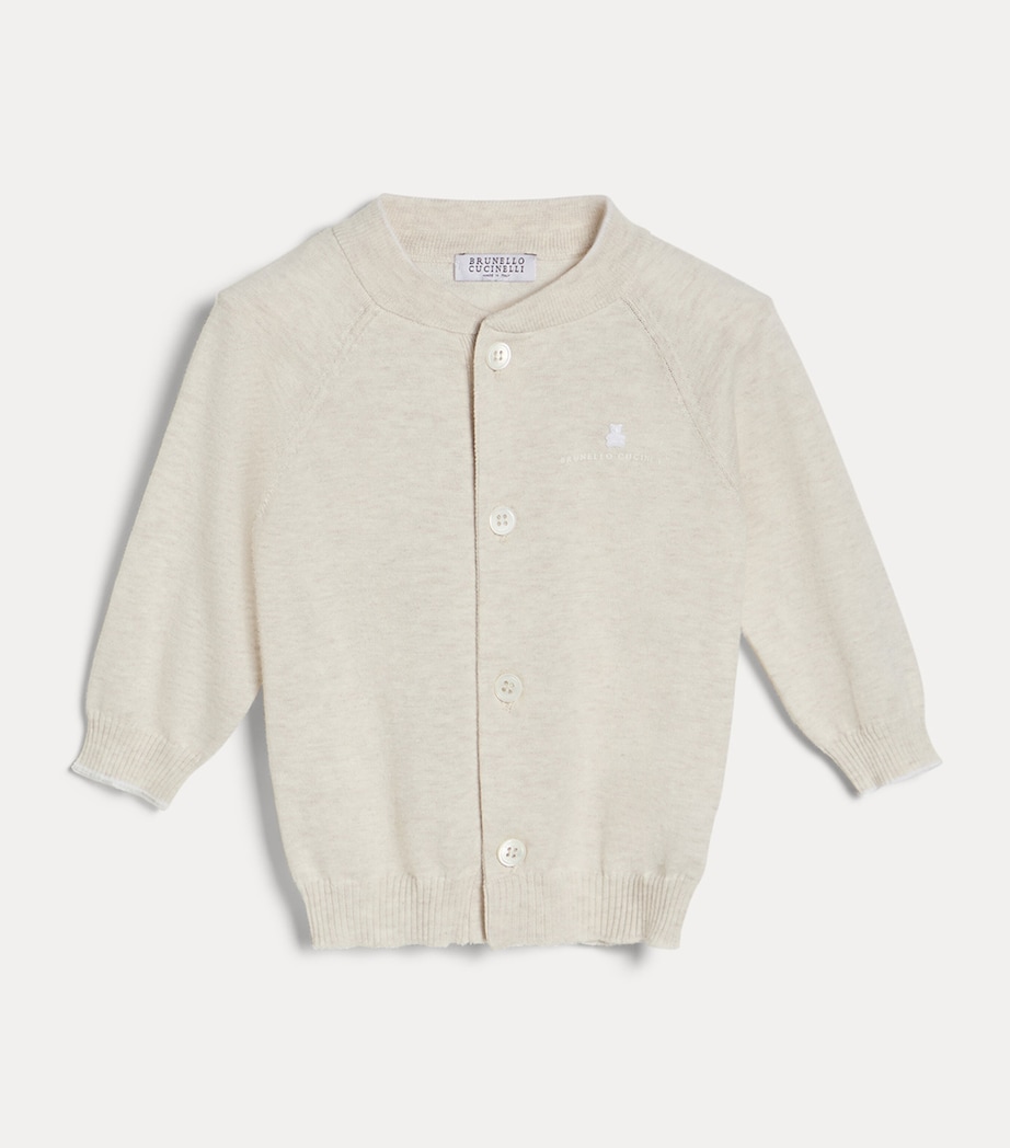 Brunello Cucinelli Kids Cotton Cardigan (3-18 Months) Image 3