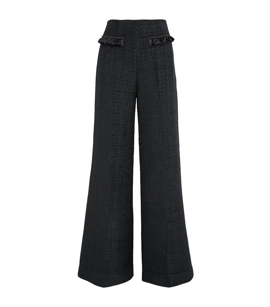 Tweed Ruffle Trousers BLACK Image 1