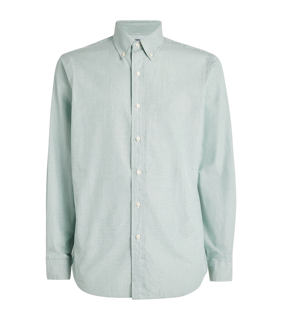 Cotton End-on-End Shirt GREEN Image 1