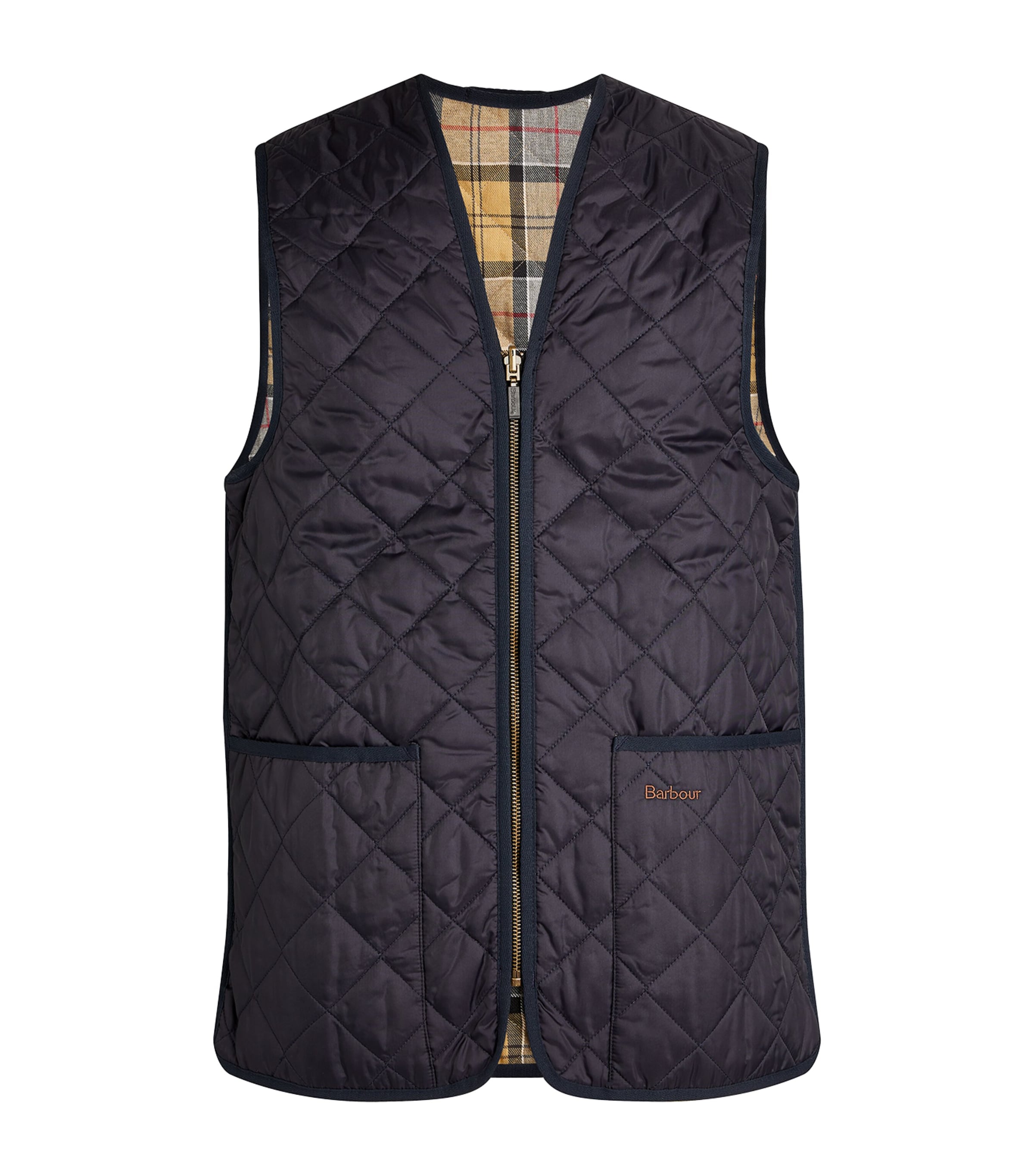 Shop Barbour Quilted Zip-in Liner Gilet In Navy