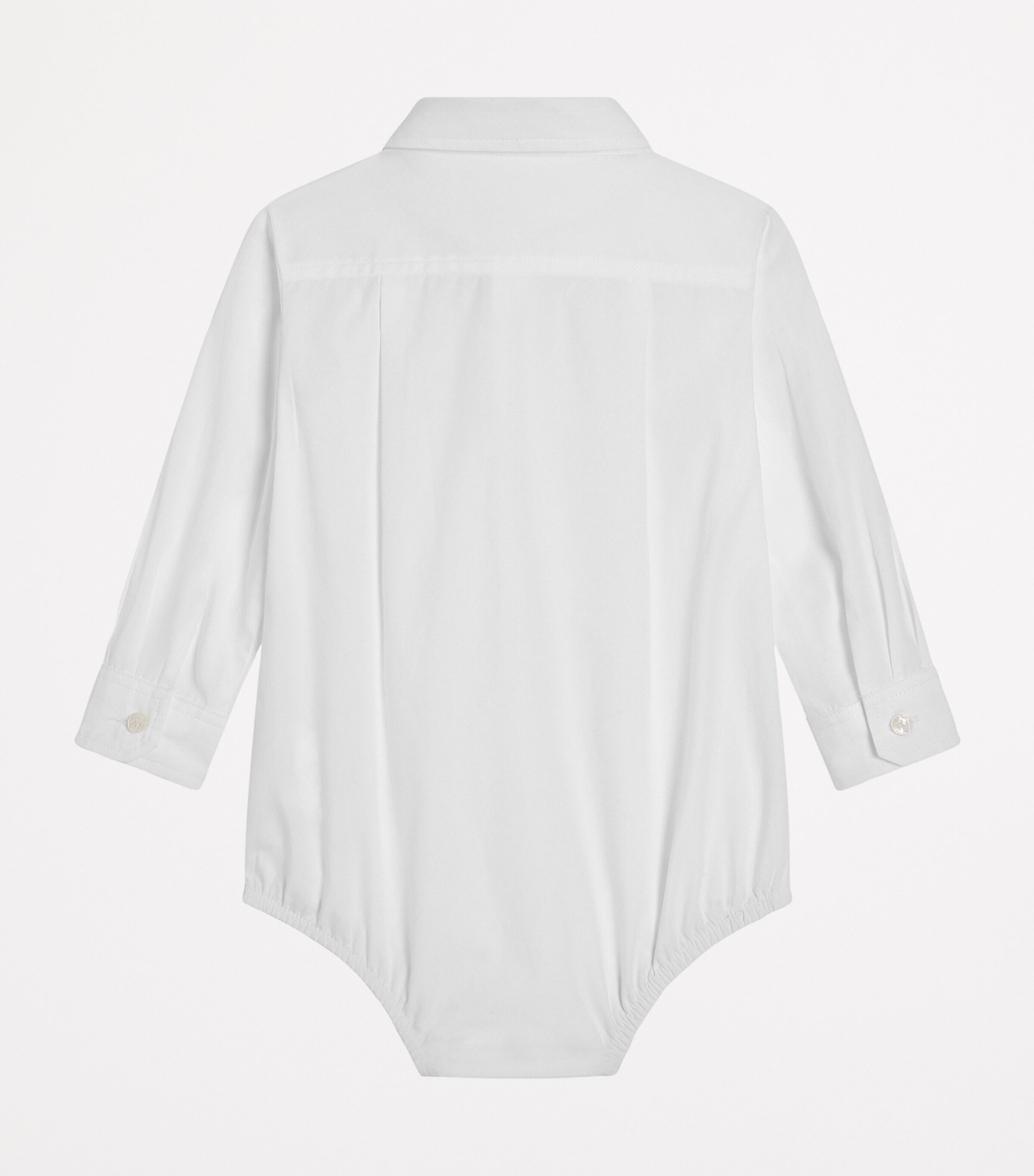 Dolce&Gabbana Kids Long-Sleeve Tailored Bodysuit (0-24 Months) Optical White Image 2