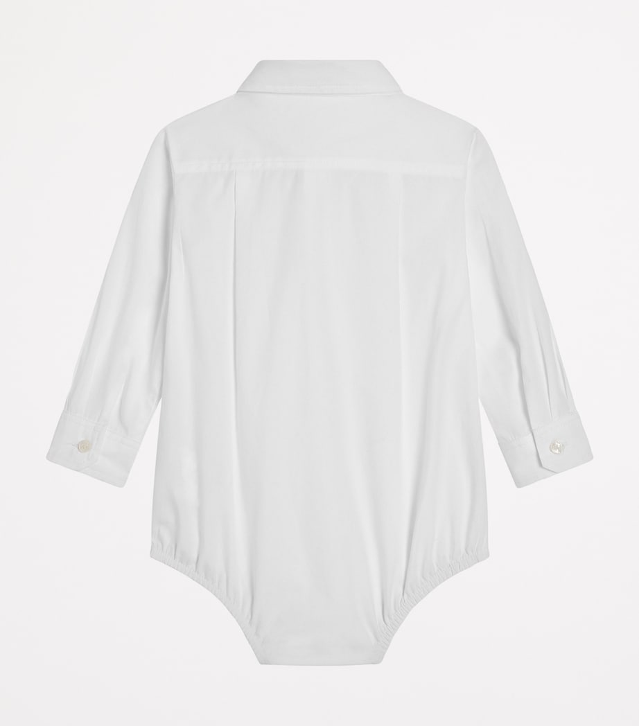 Dolce&Gabbana Kids Long-Sleeve Tailored Bodysuit (0-24 Months) Optical White Image 2