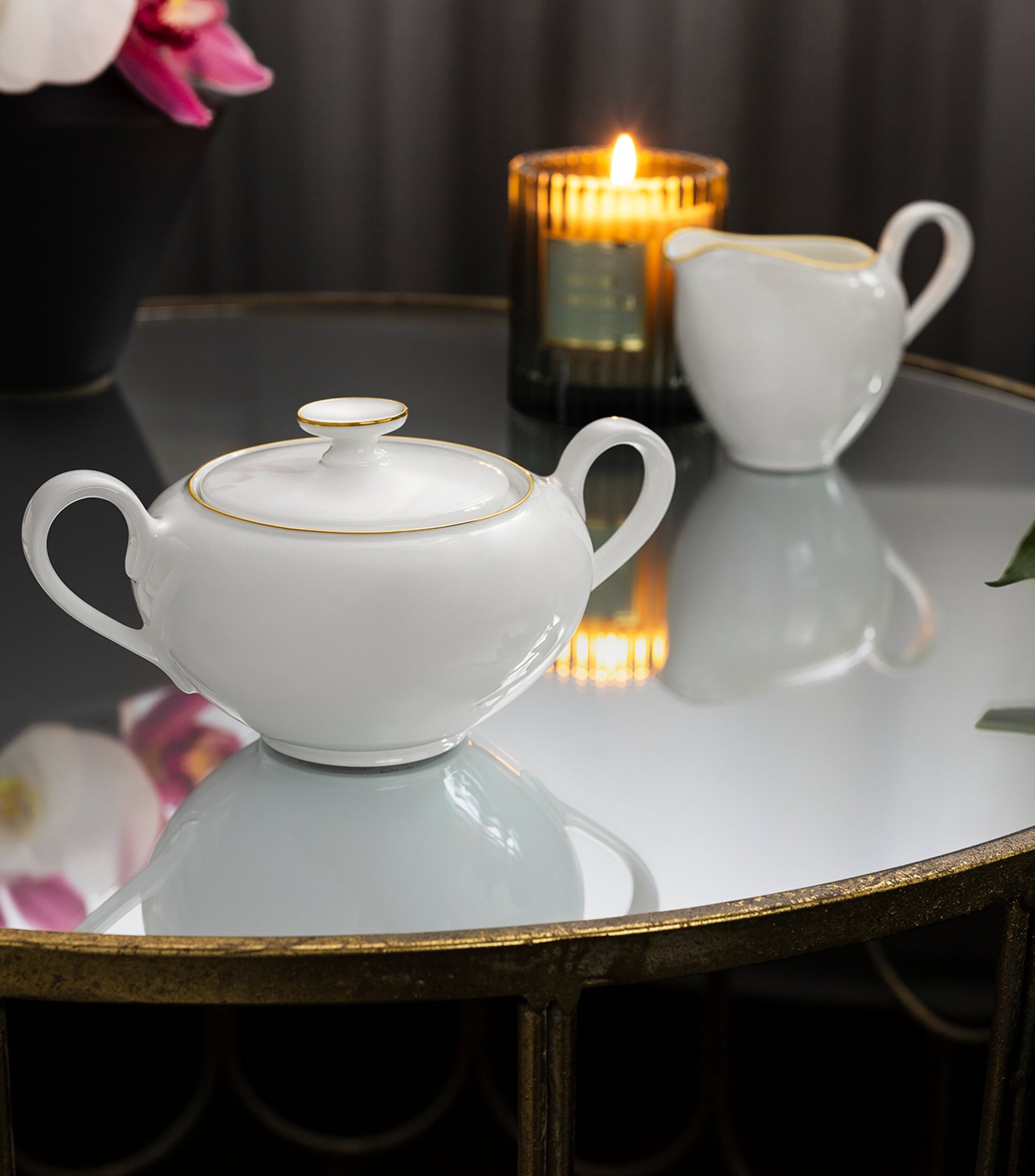 Anmut Gold Sugar Bowl WHITE Image 2