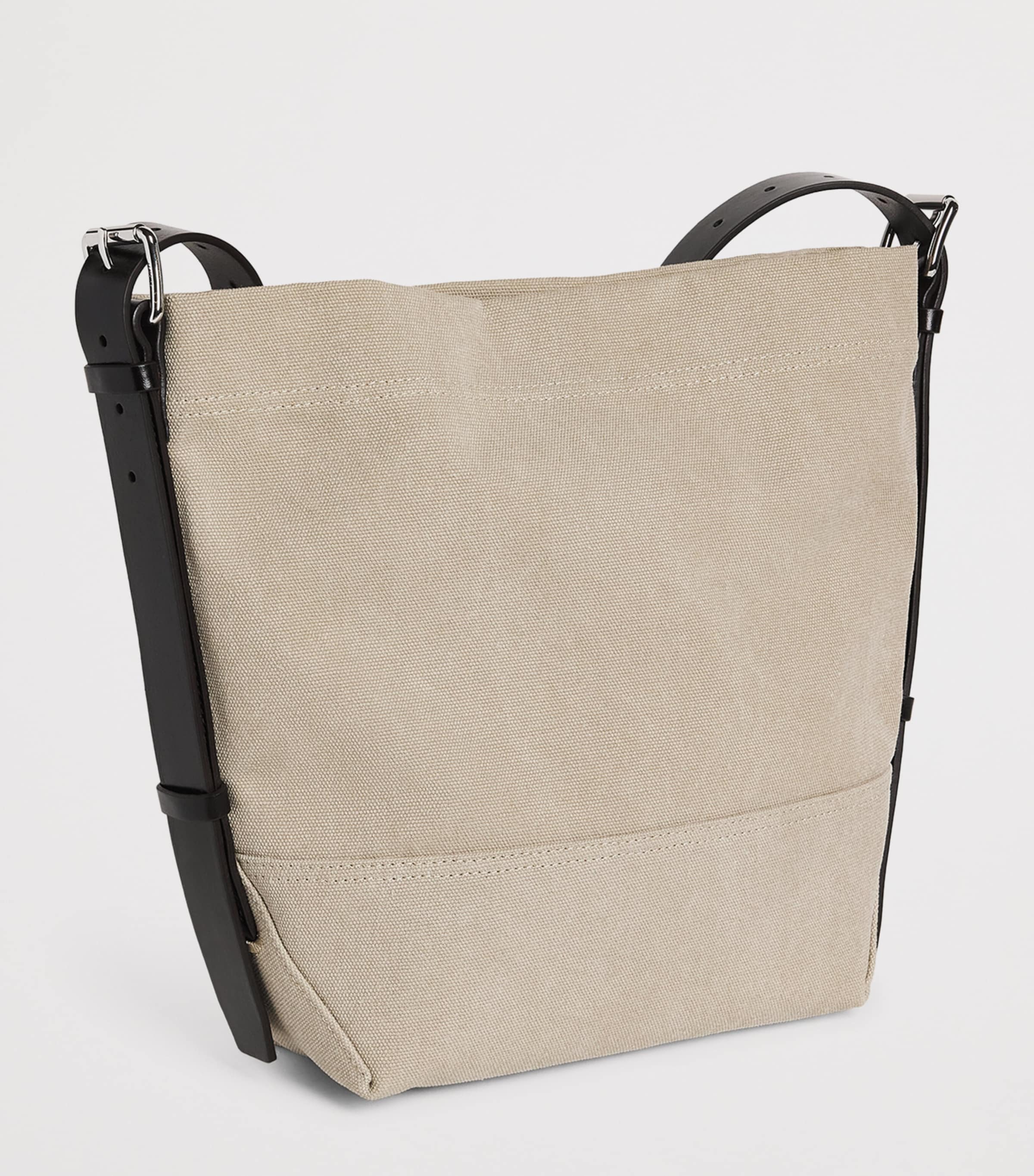 Lemaire Small Canvas Belted Tote Bag Dark Linen Image 3