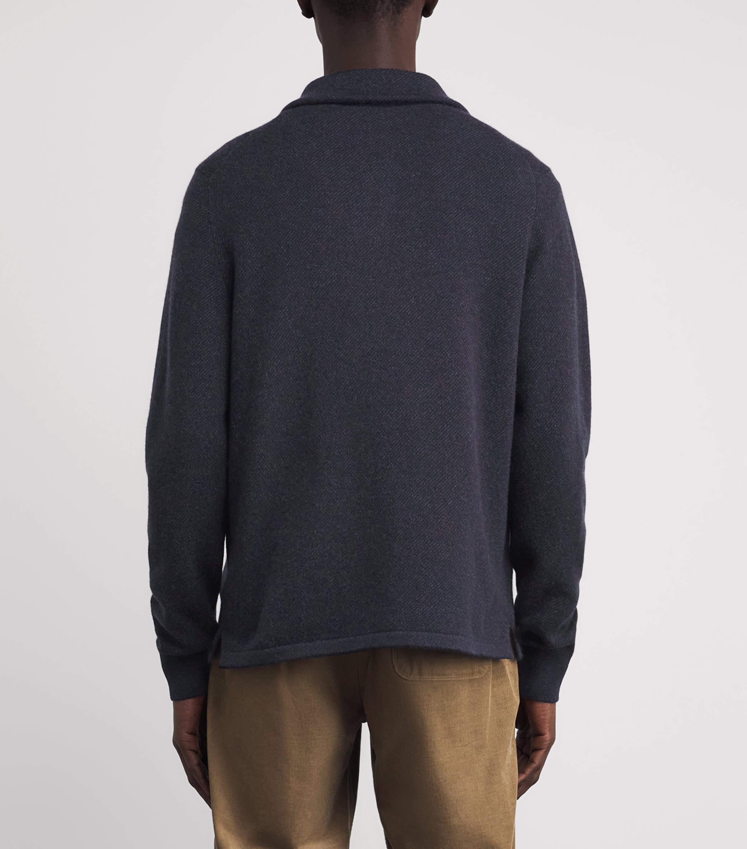 Cashmere Tweel Quarter-Zip Sweater Q25934 NAVY CHARC Image 4